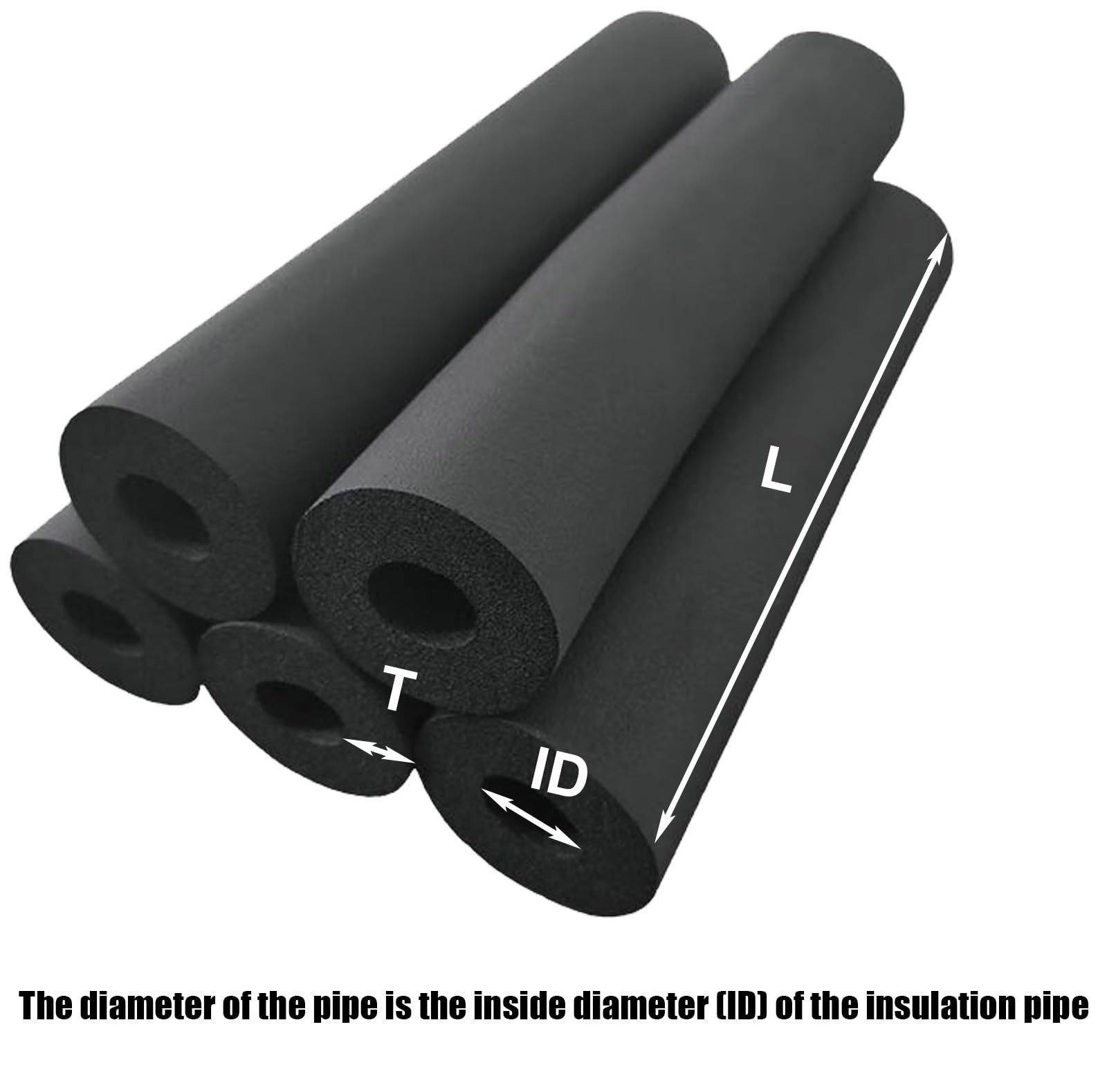Tubo Isolante in Schiuma per Tubi 1.8m Isolamento Tubi In Schiuma Isolante per Tubature Dell'Acqua Nero Impermeabile e Altamente Elastico Utilizzato nei Condizionatori Canalizzati(110mm x 20mm x 1.8m)