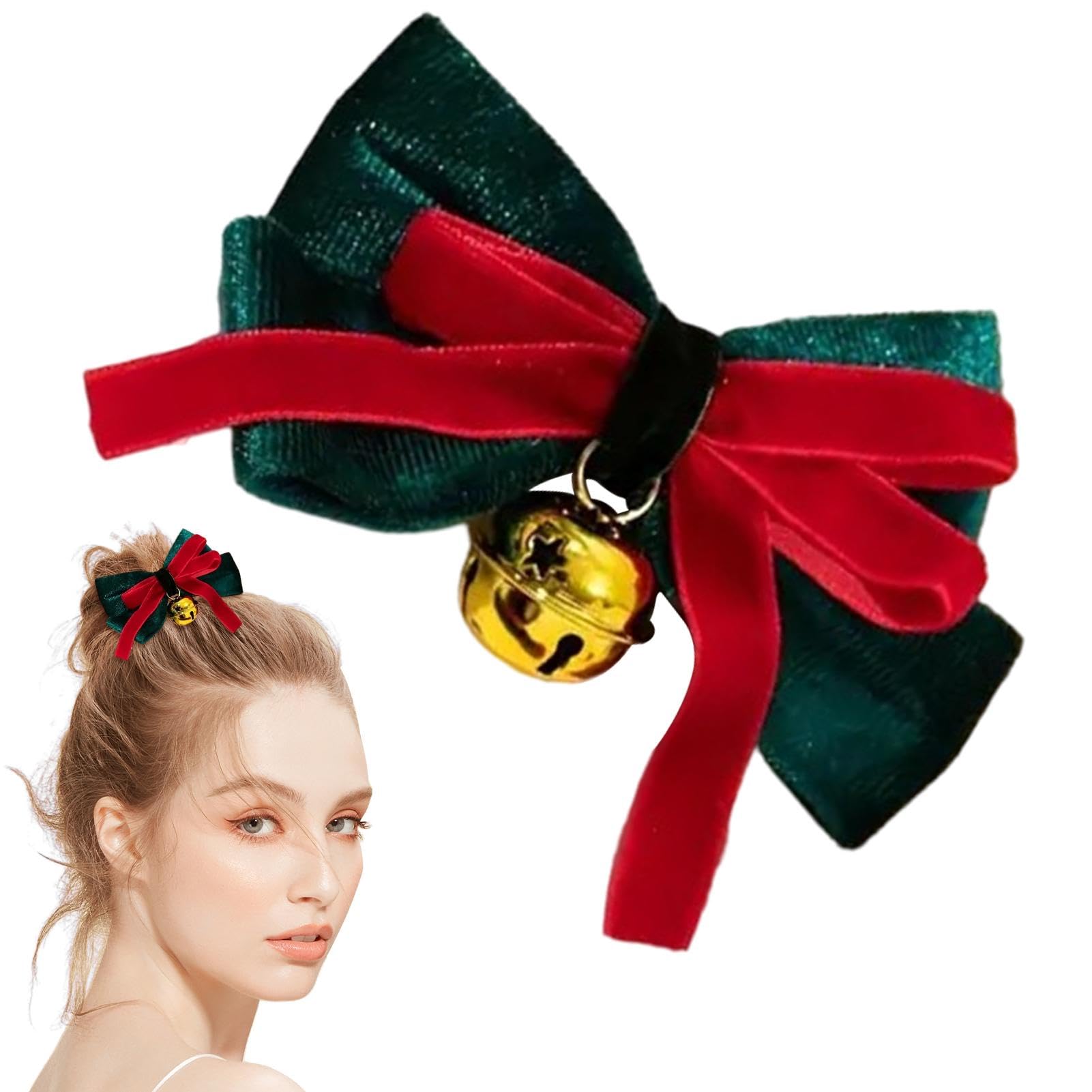 Amazon.co.jp: クリスマスリボンヘアクリップ、髪用リボンクリップ