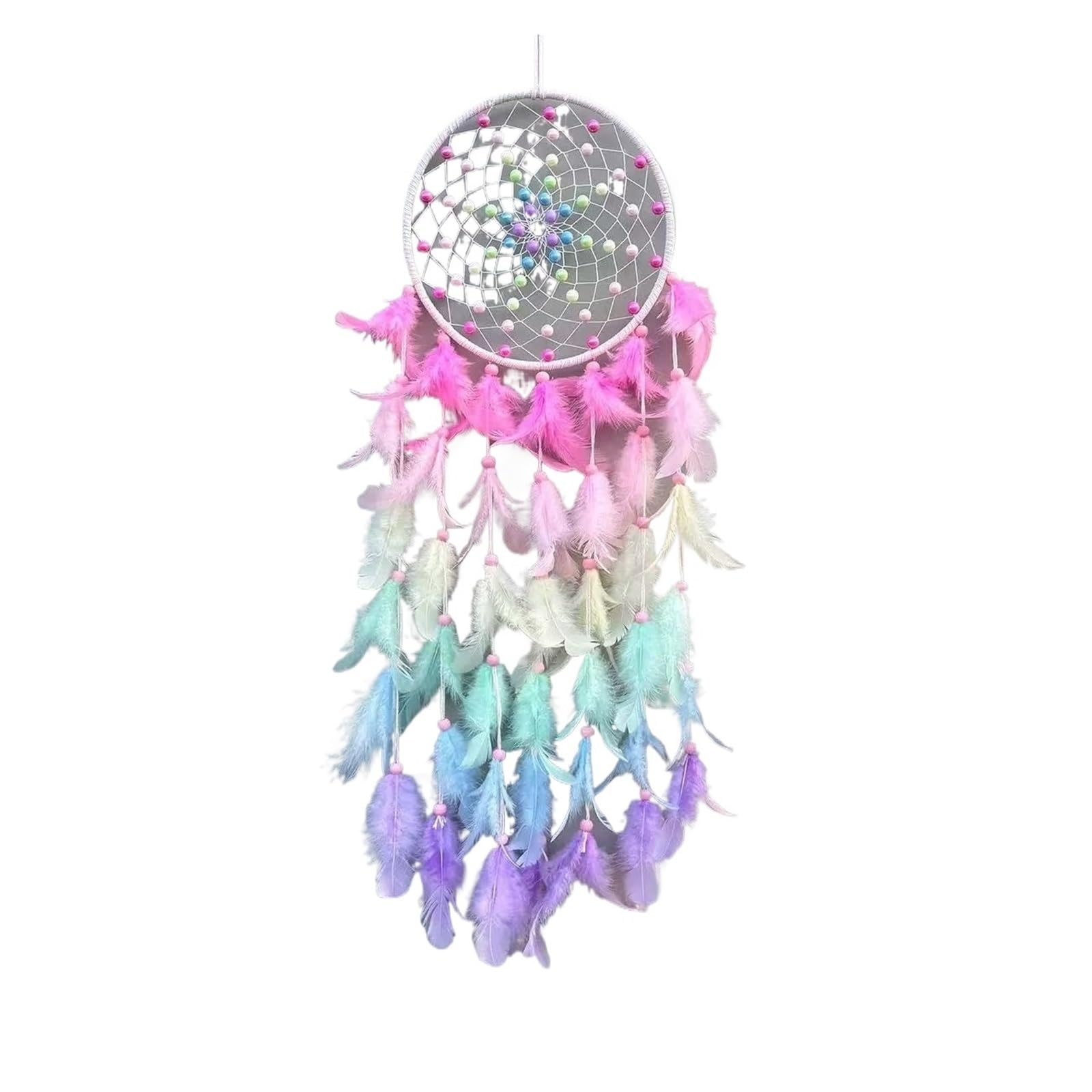 Creative Feathers Dream Catcher Large Wall Hangings Decorations Window Pendants Wind Chimes For Birthday Gifts For Bedrooms(Color2)