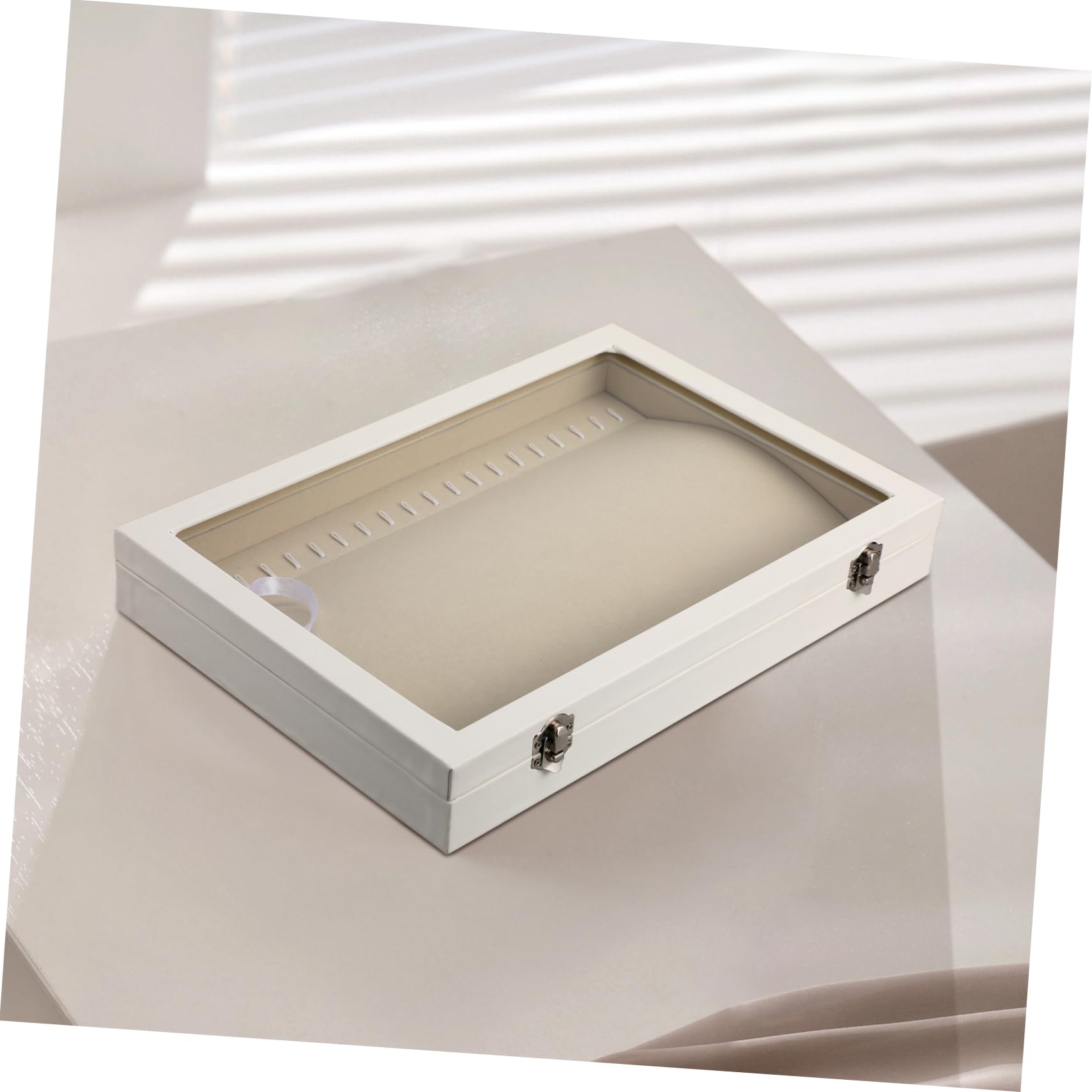 Didiseaon Caja Organizadora De Collares De Madera Tapa Transparente Expositor De Joyas Cerradura Organizador De Collares Para Mujer Almacenamiento Seguro Gran Capacidad Para Viaje y Hogar