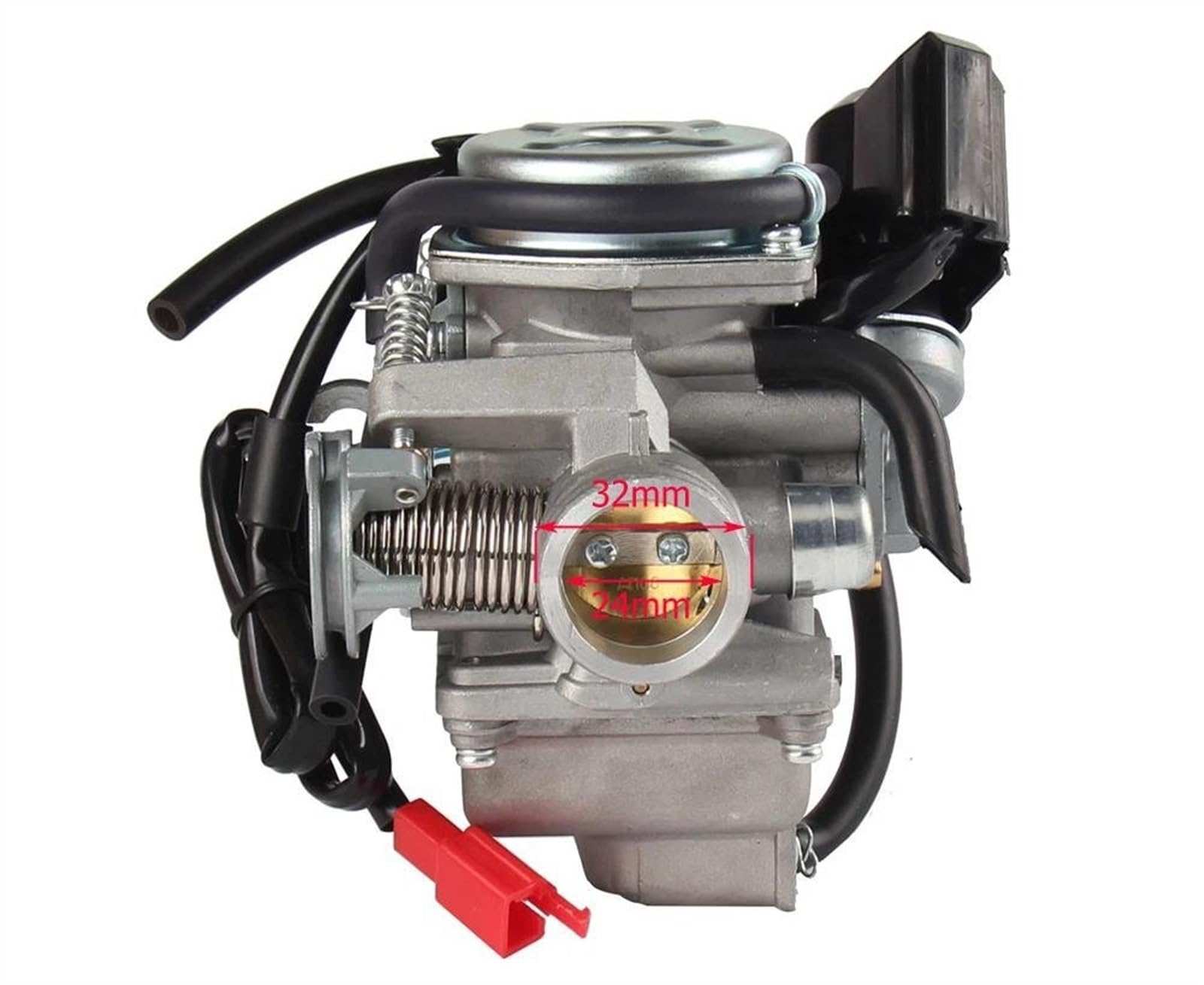 Carburador Del Motor PD24J Para ATV Go Kart Scooter 125cc PD24J Piezas Motocicleta Carburador 24 MM Para GY6 Con Colector Admisión 125cc 150cc Carb Carburetor (Size : SET)
