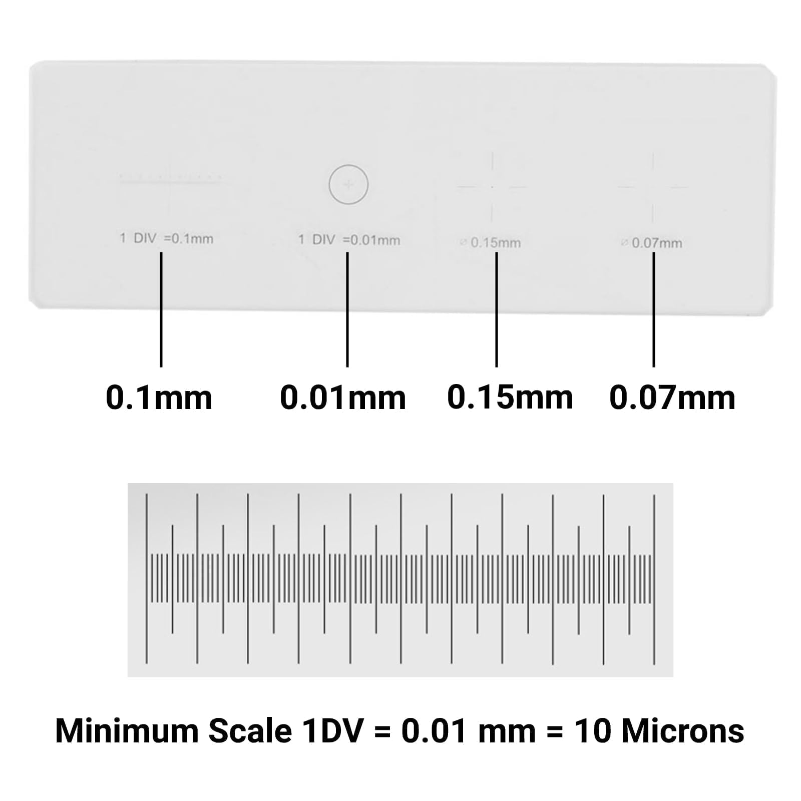 DIV 0.01mm K9 Regla de Calibración de Objetivo de Microscopio de Diapositiva de Calibración de Diapositiva de Calibración de Micrómetro de Vidrio óptico