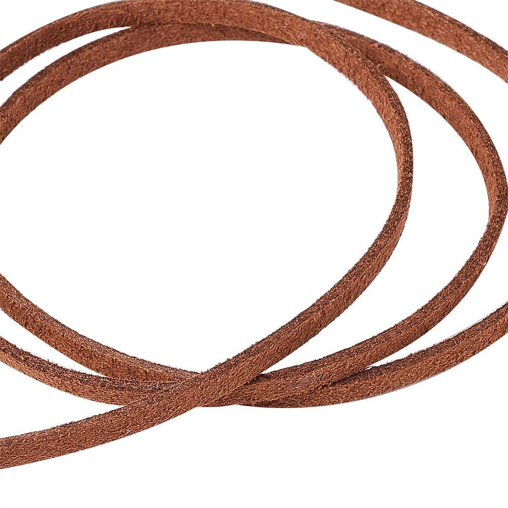 Pandahall 98Yard 90m/roll 3x1.4mm Faux Suede Cord String Leather Lace Beading Thread Suede Lace Double Sided with Roll Spool 295feet SaddleBrown