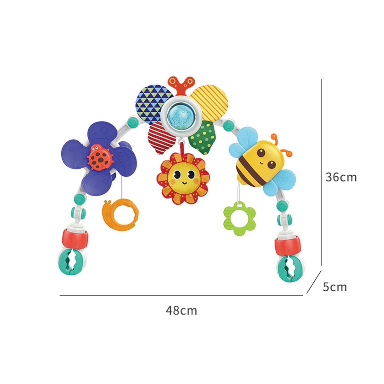 Arche de Poussette Jouet Activité Suspendue Mélodie Animaux Pliable Système Rotatif Convient à Nouveau-né Lit Bébé, Papillon