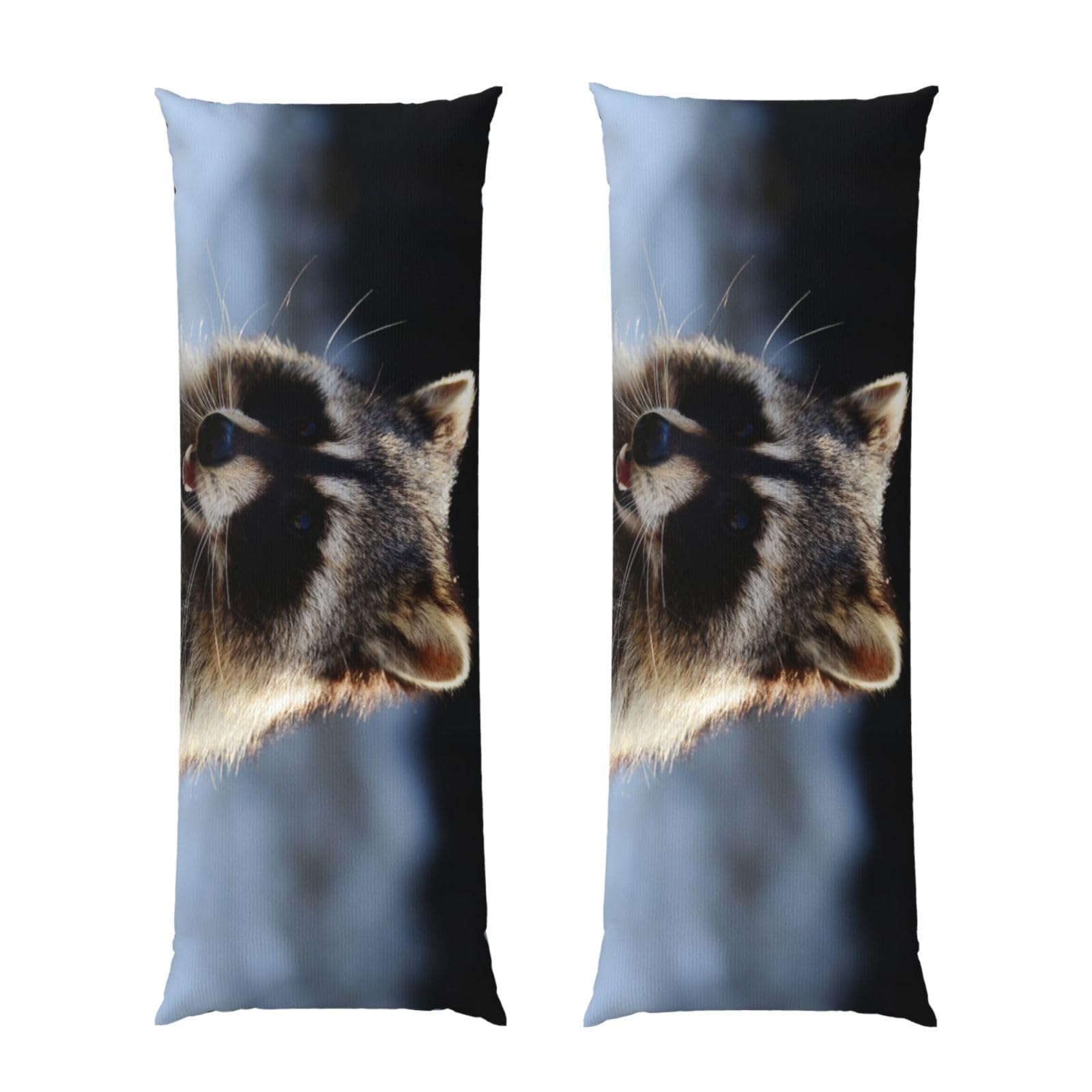 Taie d'oreiller longue imprimée raton laveur 50x152 cm : idée cadeau originale