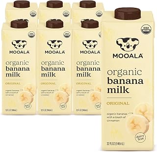 Mooala Organic Original Bananamilk 32oz Pack of 6 - Shelf-Stable Vegan Nut-Free Gluten-Free Plant-Based Milk