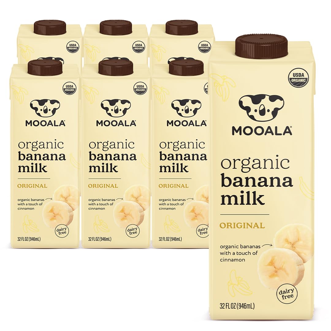 Mooala Organic Original Bananamilk 32oz Pack of 6 - Shelf-Stable Vegan Nut-Free Gluten-Free Plant-Based Milk