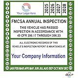 Leet Prints Fmcsa Vehicle Annual DOT Inspection Stickers 2024, 4"" X 4"" Truck Decal Personalized with Company Logo, LP_FMCSA_ DOT_11