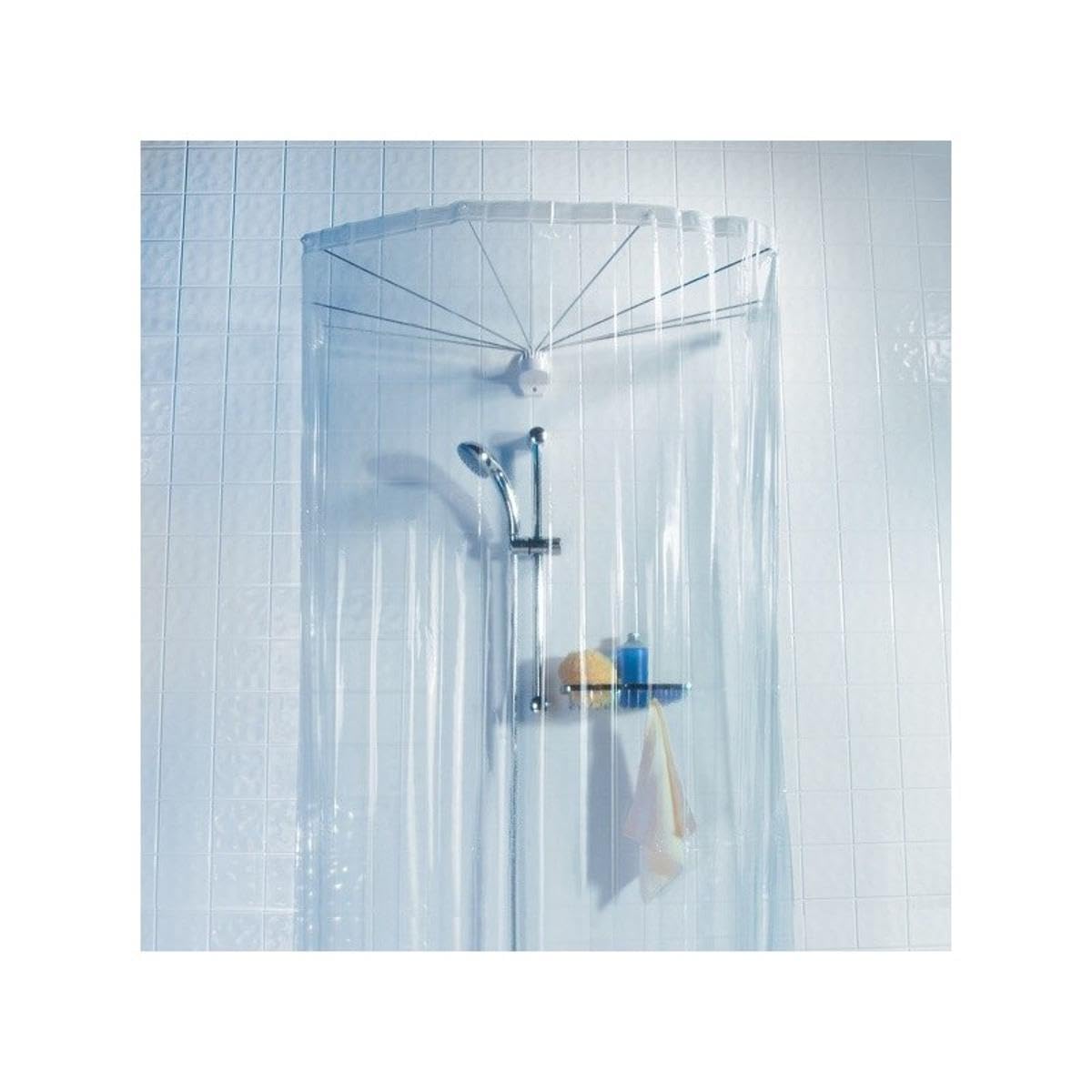 Spirella Collection Shower Curtain Without Arms 200 x 170 cm, White, W 78.7" x L 66.9" (1 Panels) - Image 2