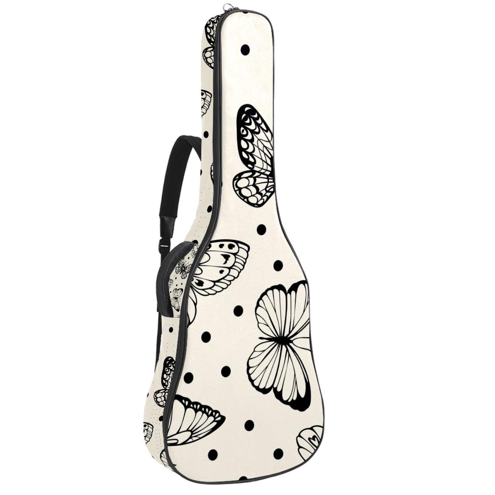 Torba na gitarę akustyczną wodoodporny plecak na gitarę grubo miękki wyściełany motyl klasyczna obudowa na gitarę, wielobarwny, 42.9x16.9x4.7 in, Organizer do torby