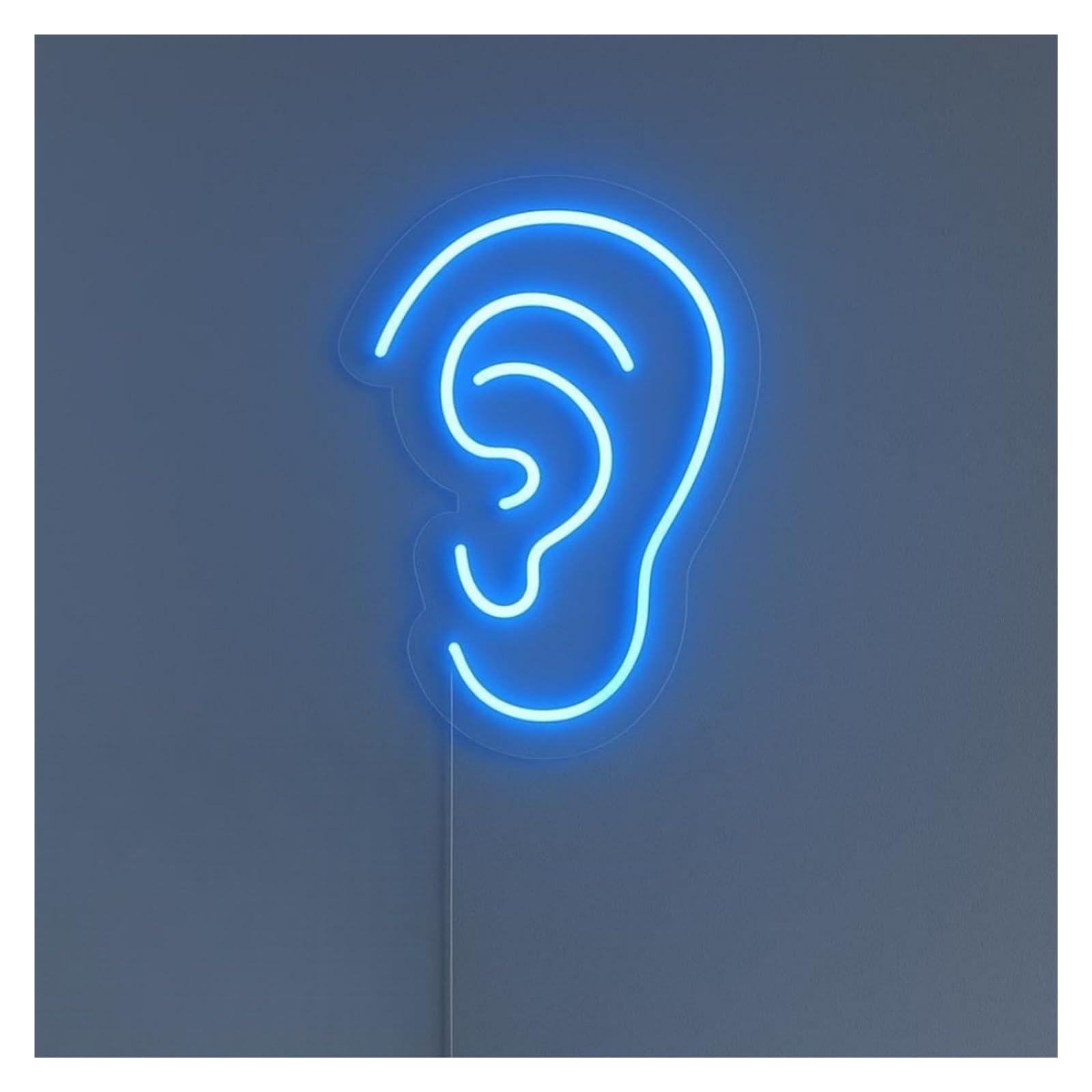 Shouxi F Sign Lamp Ear Neon Sign, Suitable Or Doctor's Office Wall Art Decor With Dimmable 38Cm