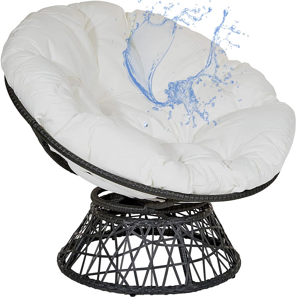 GYCS Papasan Cojines Redondos para Silla Cojín para Silla De Huevo Almohada Redonda Cojín para Asiento Acolchado Papasan Columpio De Ratán Columpio De Mimbre Extraíble Y Lavable,Blanca,40X40