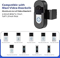 Vista 2 de Anti-Theft Video Ring Doorbell Mount, Compatible with Video Doorbell, No Drill Adjustable Mounting Bracket Holder for Wireless Doorbells in