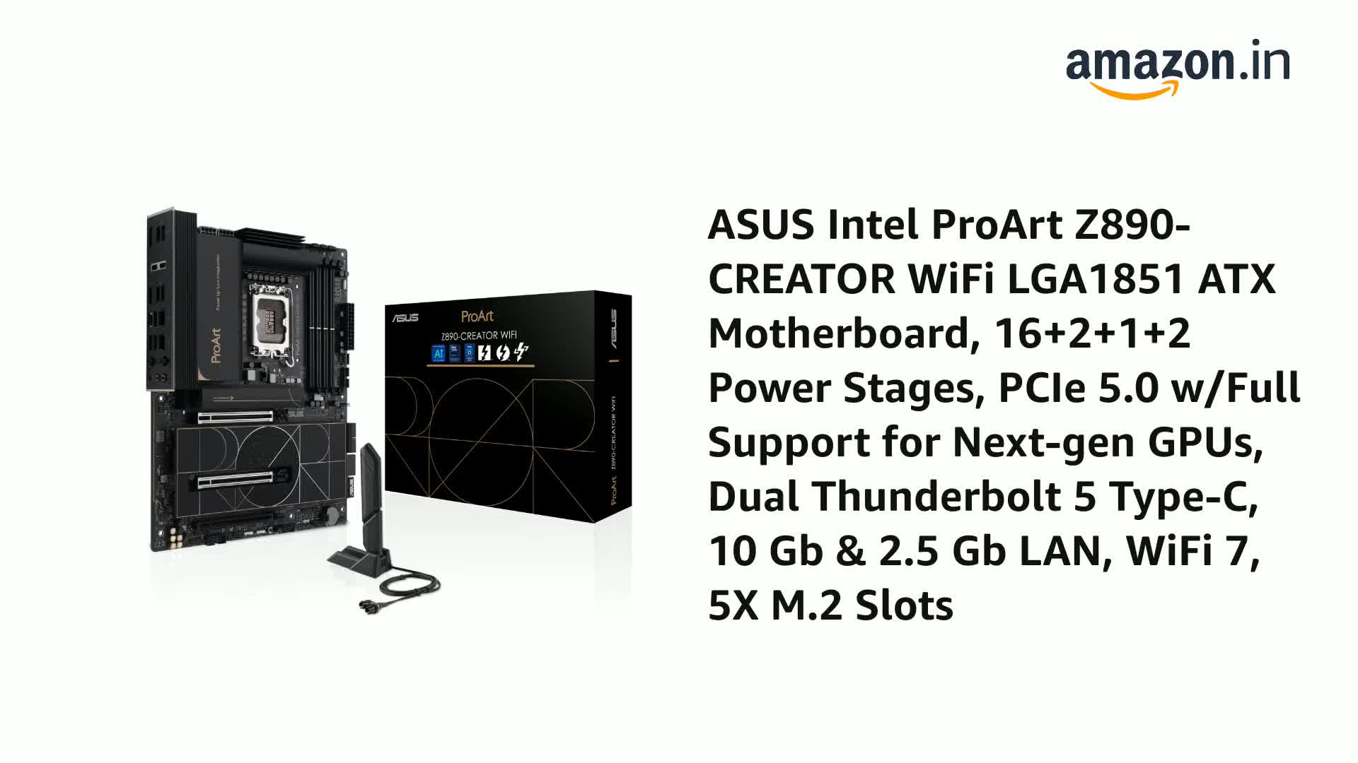 CREATION Vibes 北欧AOR 希少盤 ASUS Intel ProArt Z890-CREATOR WiFi LGA1851 ATX Motherboard