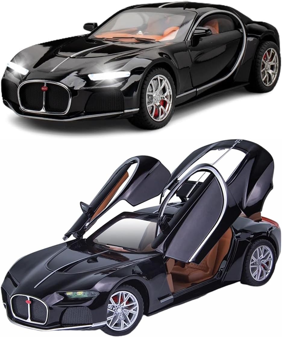 Magicwand 1:24 Scale Die-Cast Bugattti Atlantic【Large】 with 4 Openable Doors,Pull Back Action,Lights,Music & Working Horn【Panther Black】【Pack of 1】 (B0CQRMBFQF) Amazon Price History, Amazon Price Tracker