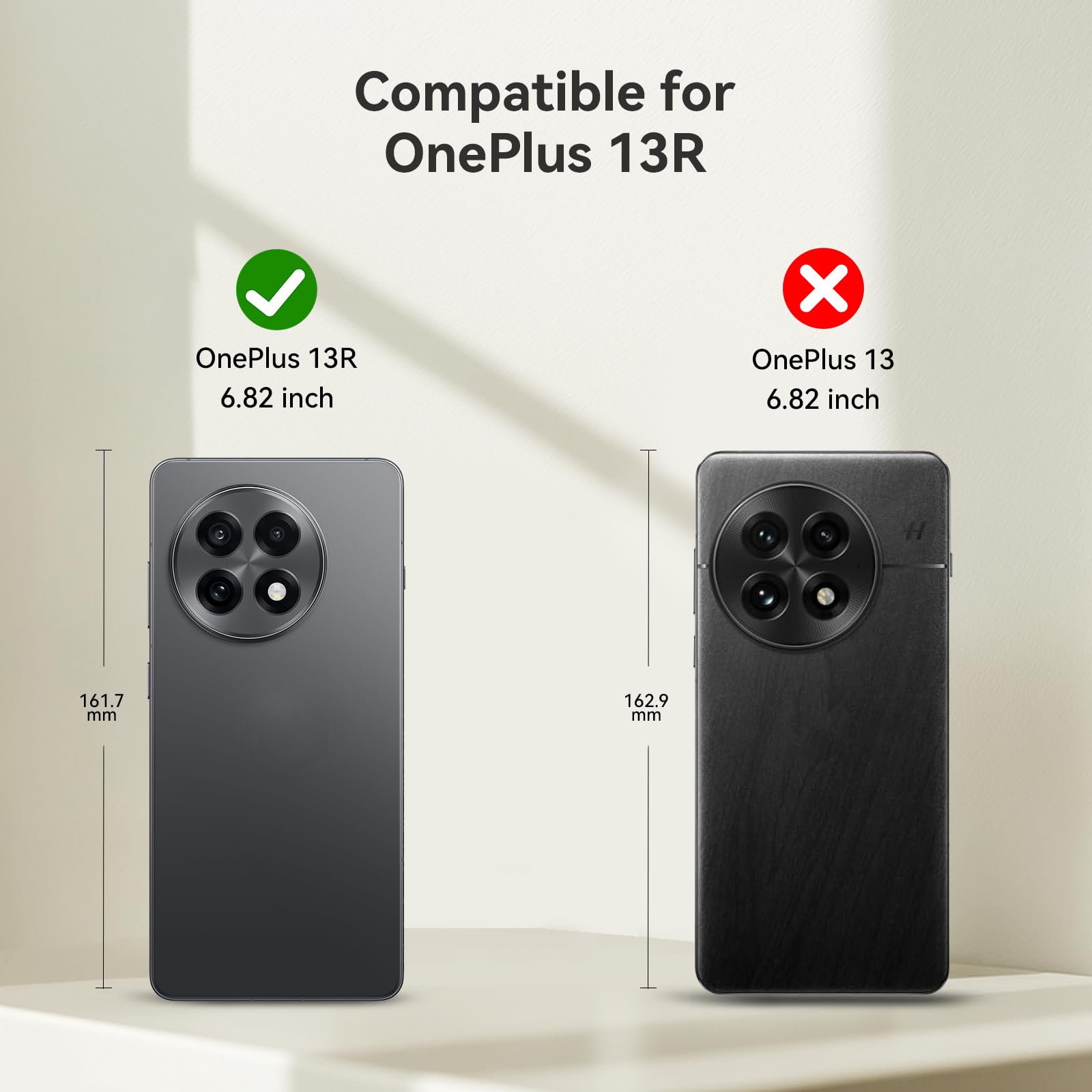 SEAHAI Cover Custodia Folio in Pelle per OnePlus 13R 5G, Premium PU/TPU Portafoglio Case con Slot per Schede, Magnetica Adsorbimento Automatico Flip Cover - Nero