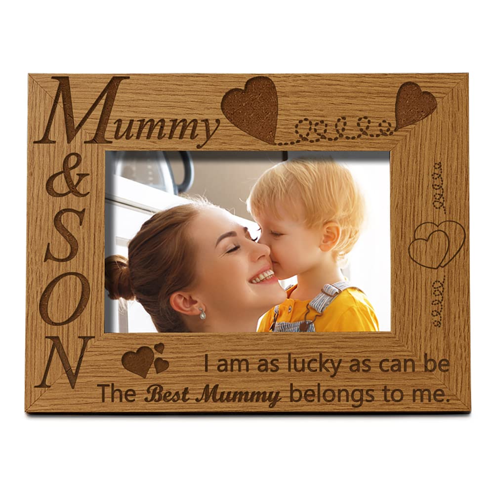 Ukgiftstoreonline Mummy And Son Wooden Photo Frame Gift (4 X6)