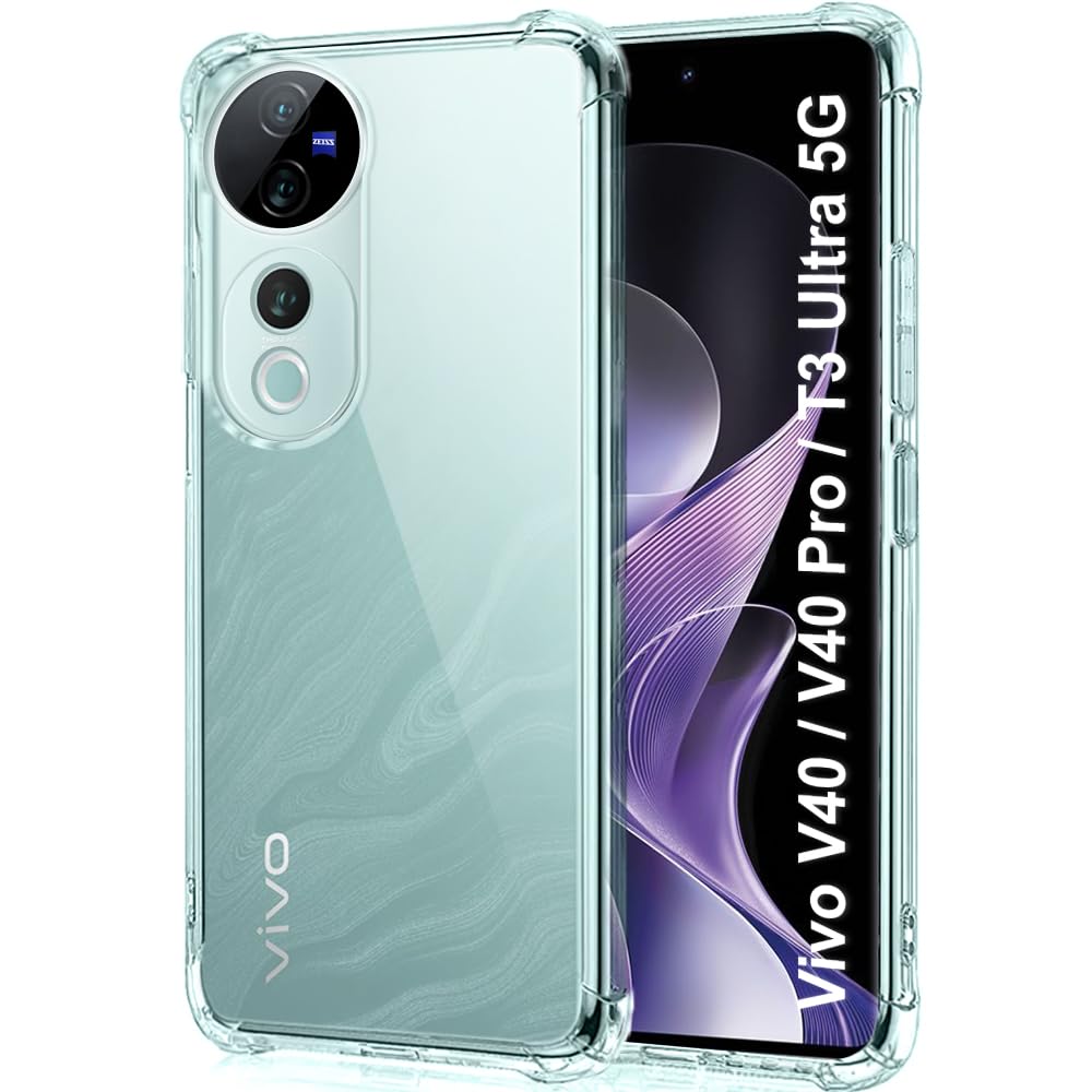 TheGiftKart Transparent Crystal Clear Back Cover Case for Vivo V40 / V40 Pro / T3 Ultra 5G | Shockproof Soft TPU Case | Cushioned Edges for Ultimate Protection Back Cover Case (TPU, Transparent) (B0DCB89BBS) Amazon Price History, Amazon Price Tracker