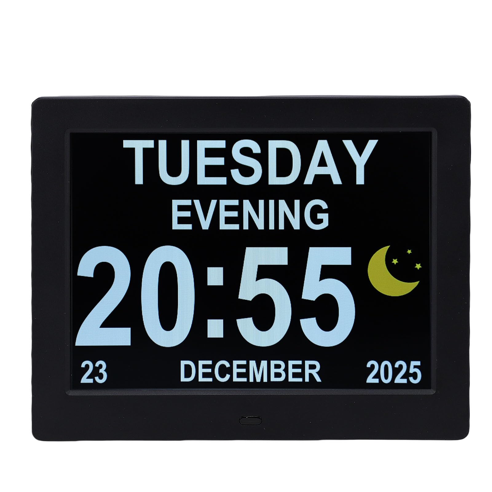 Jeffergarden Reloj Despertador con Calendario Digital, Pantalla IPS HD de 8 Pulgadas, Reloj Digital Grande con Brillo Automático, Control Remoto, Múltiples Alarmas para Personas Mayores,