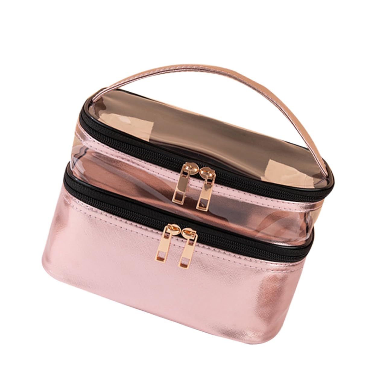 Happyyami Bolsa De Cosméticos Portátil Doble Neceser De Viaje para Maquillaje Ligero