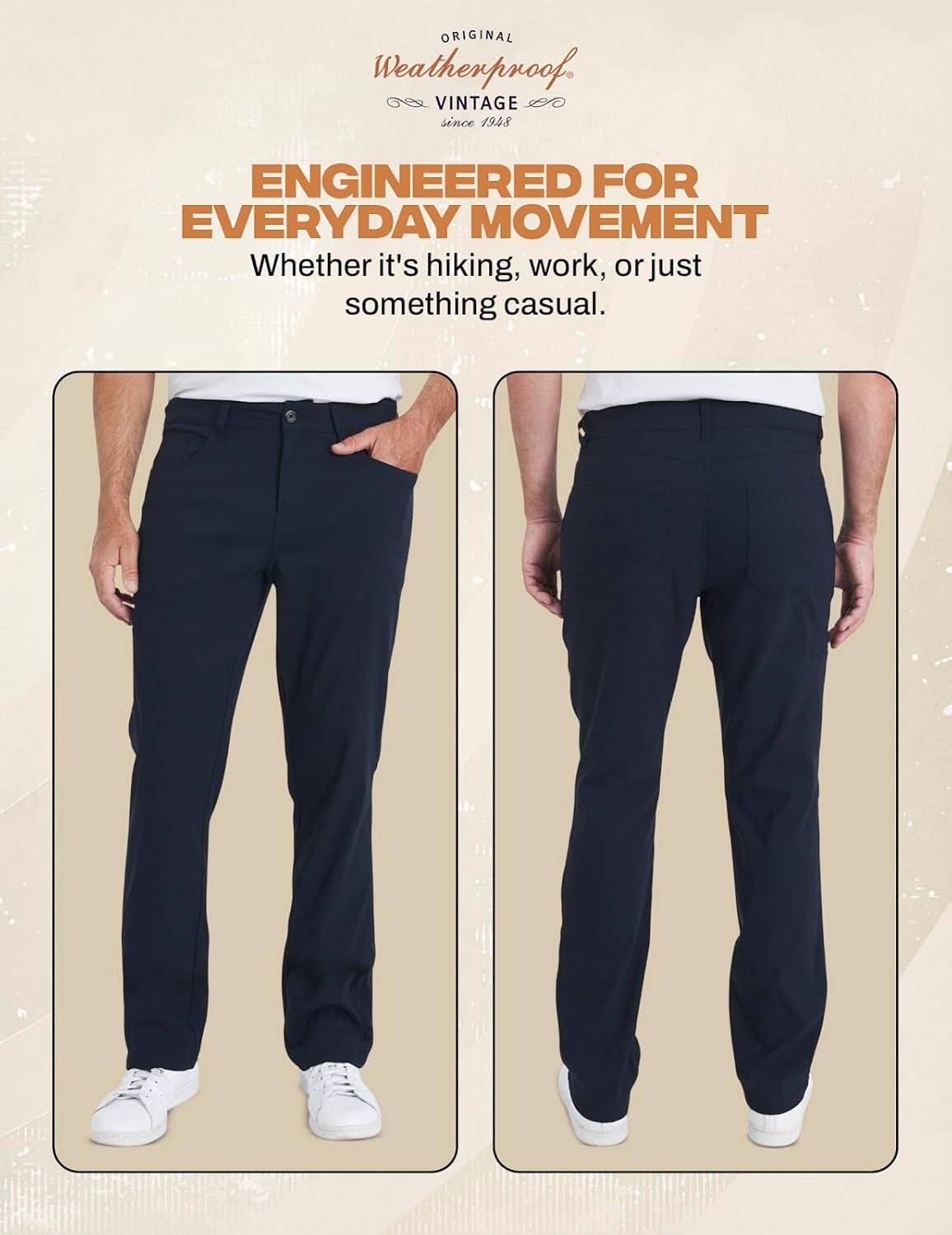 Weatherproof Vintage Casual Hiking Pants for Men - Lightweight Stretch Travel Mens Work Pants with Utility Cargo Pocket - Image 8