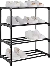 NYALKARAN Shoe Rack with Shelf | Foldable Plastic Shoe Rack with Shelves for Bedroom, Entryway & Living Room | Multipurpose Footwear Stand for Home (4 Layer)
