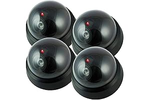 Pearl Enterprise Dummy Security Camera FadeAway Dome Camera, 4-Pack Wireless Surveillance Cameras...