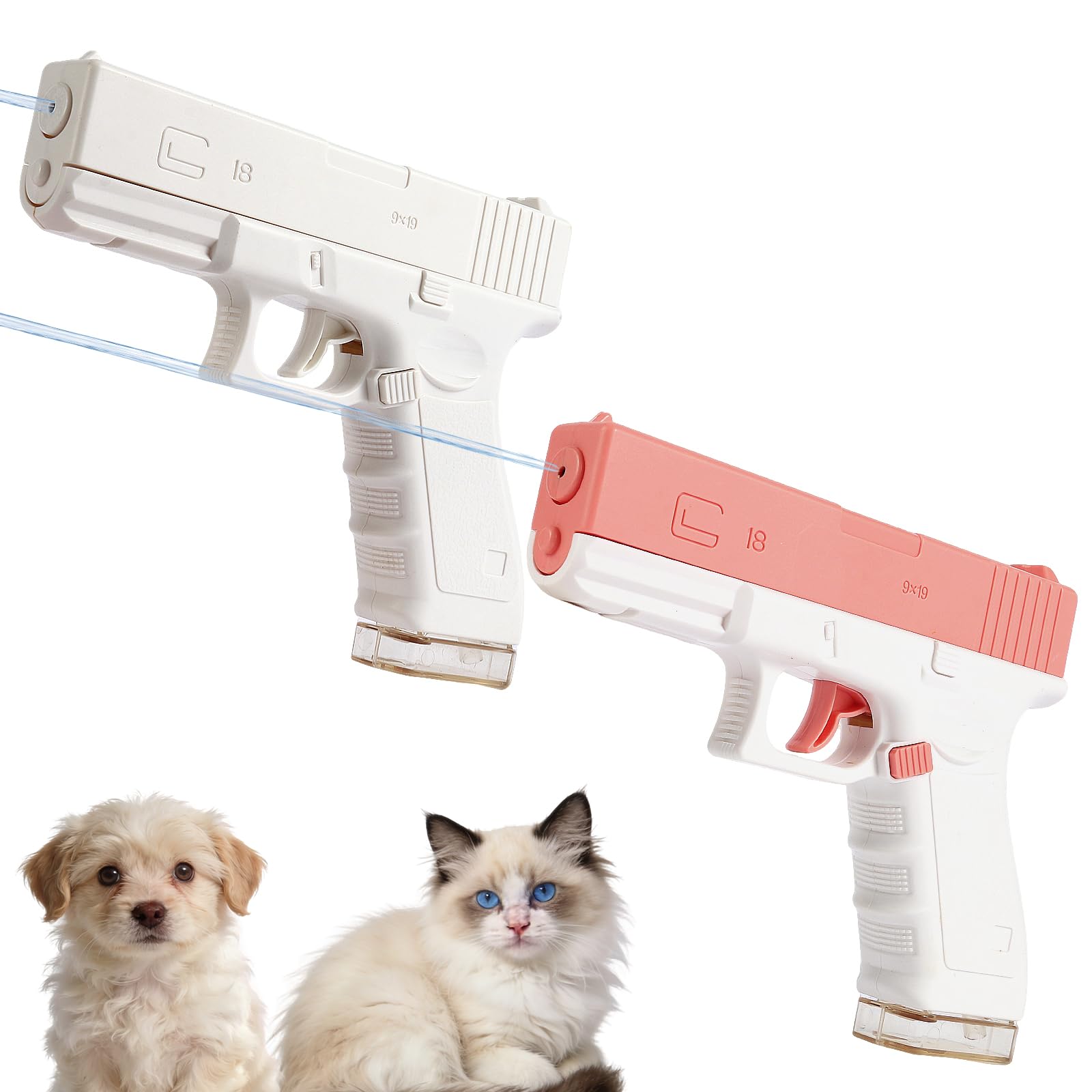 Lot de 2 pulvérisateurs pour chats et chiens - Pistolet de pulvérisation d'eau dissuasif pour chiens et animaux de compagnie - Réservoir d'eau amovible pour réduire les fuites