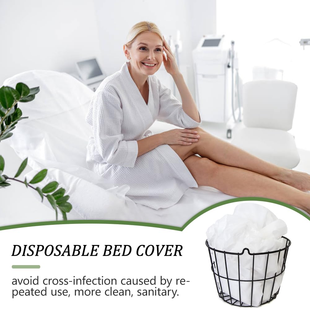 30pcs 90 x 215cm Coprilettino Monouso, Coprilettino Estetica Impermeabile, Lenzuola Usa e Getta con Elastici, Coprilettino da Massaggio per Estetica, Fisioterapia (Senza aperture facciali)