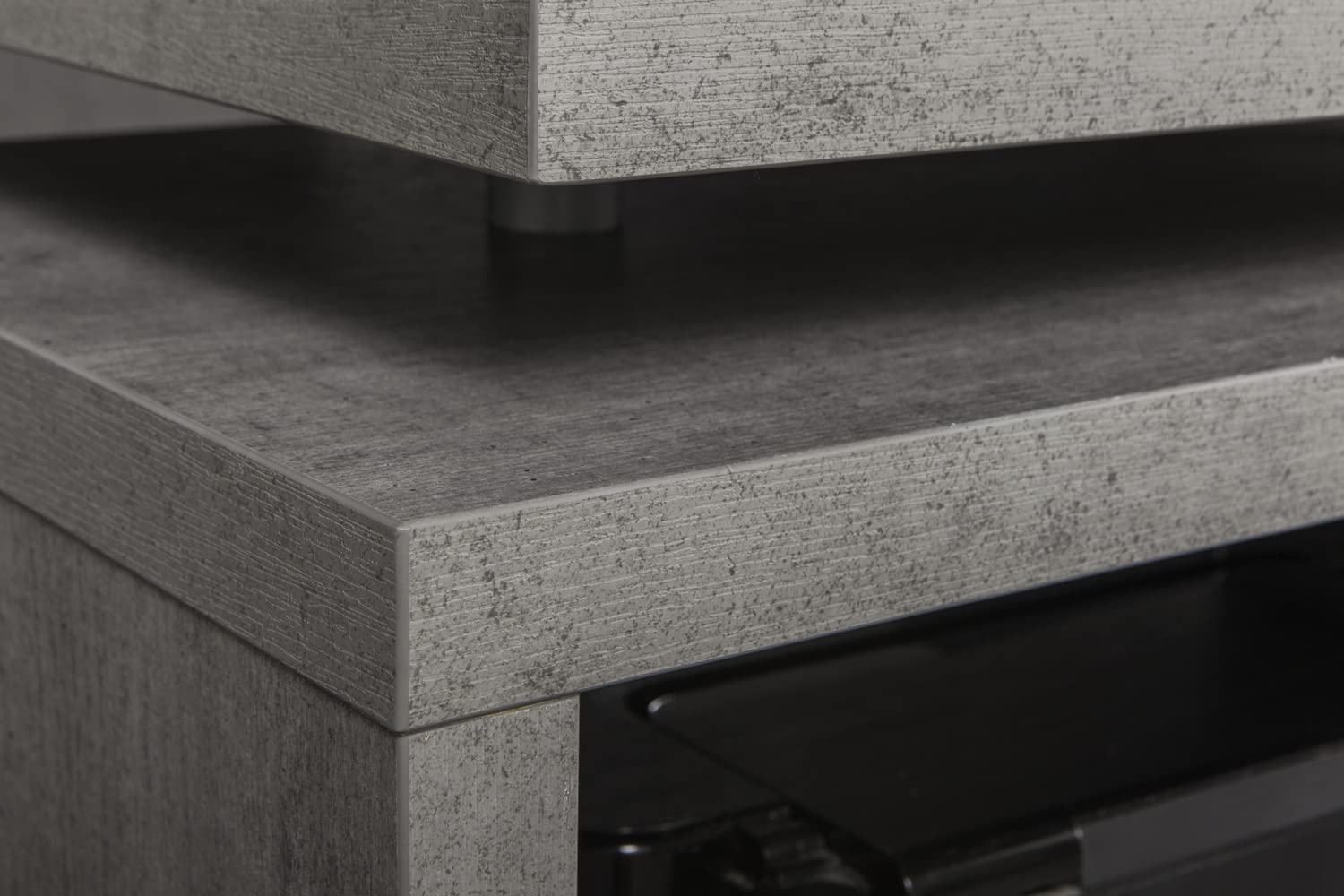 Composad | Scrivania della Linea PRATICO con 3 Cassetti e 2 Vani, Scrivania Angolare con Libreria e Cassetti, (LxAxP) 140x74,20x150 cm, Colore Cemento e Bianco Laccato, Made in Italy
