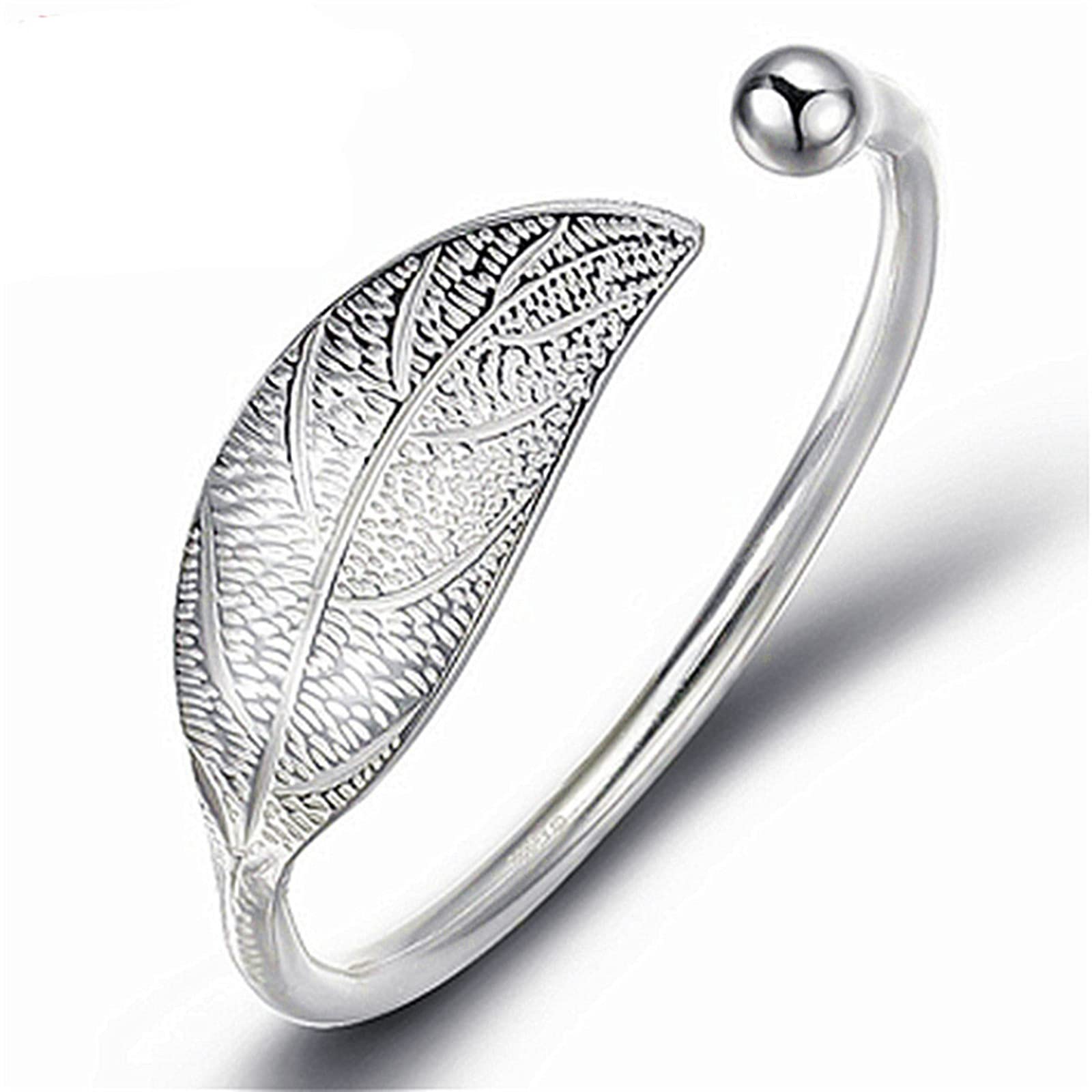 HCMA 925 Silver Trendy Leaves Bracelets & Bangles Jewelry Adjustable for Women Valentine's day Gifts The great gift for women