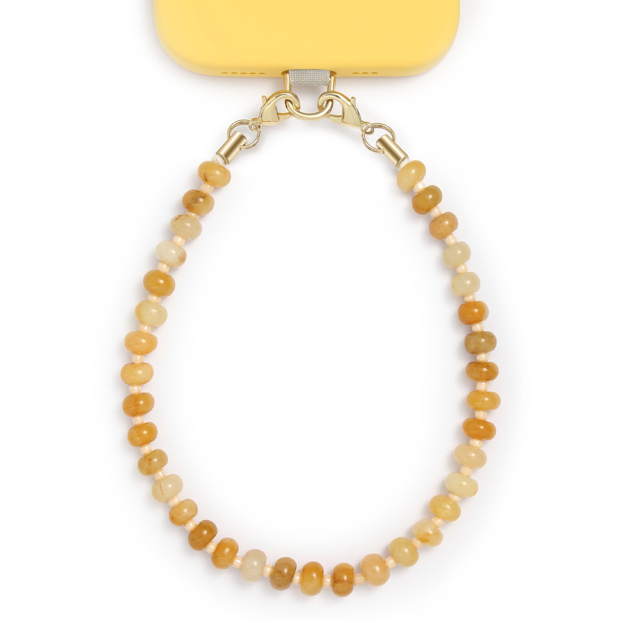 POSADINA Natural Stone Phone Charm, Beaded Healing Phone Wrist Strap, Handmade Cellphone Chain Lanyard with Tether Tab