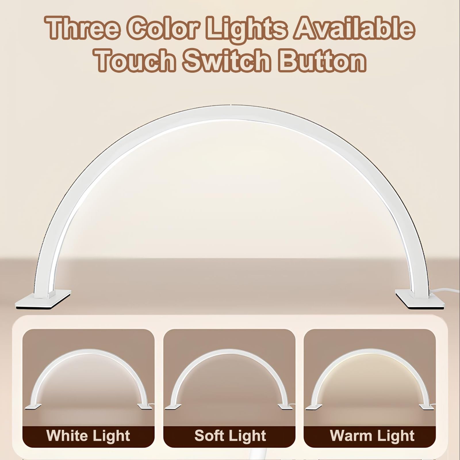 Lampada per Unghie a Mezza, Luce a Mezza per Tavolo per Unghie, Luce per Unghie per Tavolo, Luce per Unghie a Mezza Dimmerabile 3000-6000K, Luce per Ciglia per Tecnologia Delle Ciglia, Trucco, Manicur