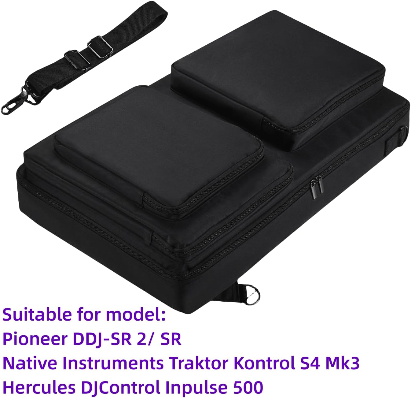 DJ Controller case for Pioneer DDJ SR 2/Hercules inpulse 500/Traktor Kontrol S4 Mk3 Shoulder bag Backpack Thickened inner liner Anti-impact，Party Street performance Outdoors Portable DJ Gig Bag