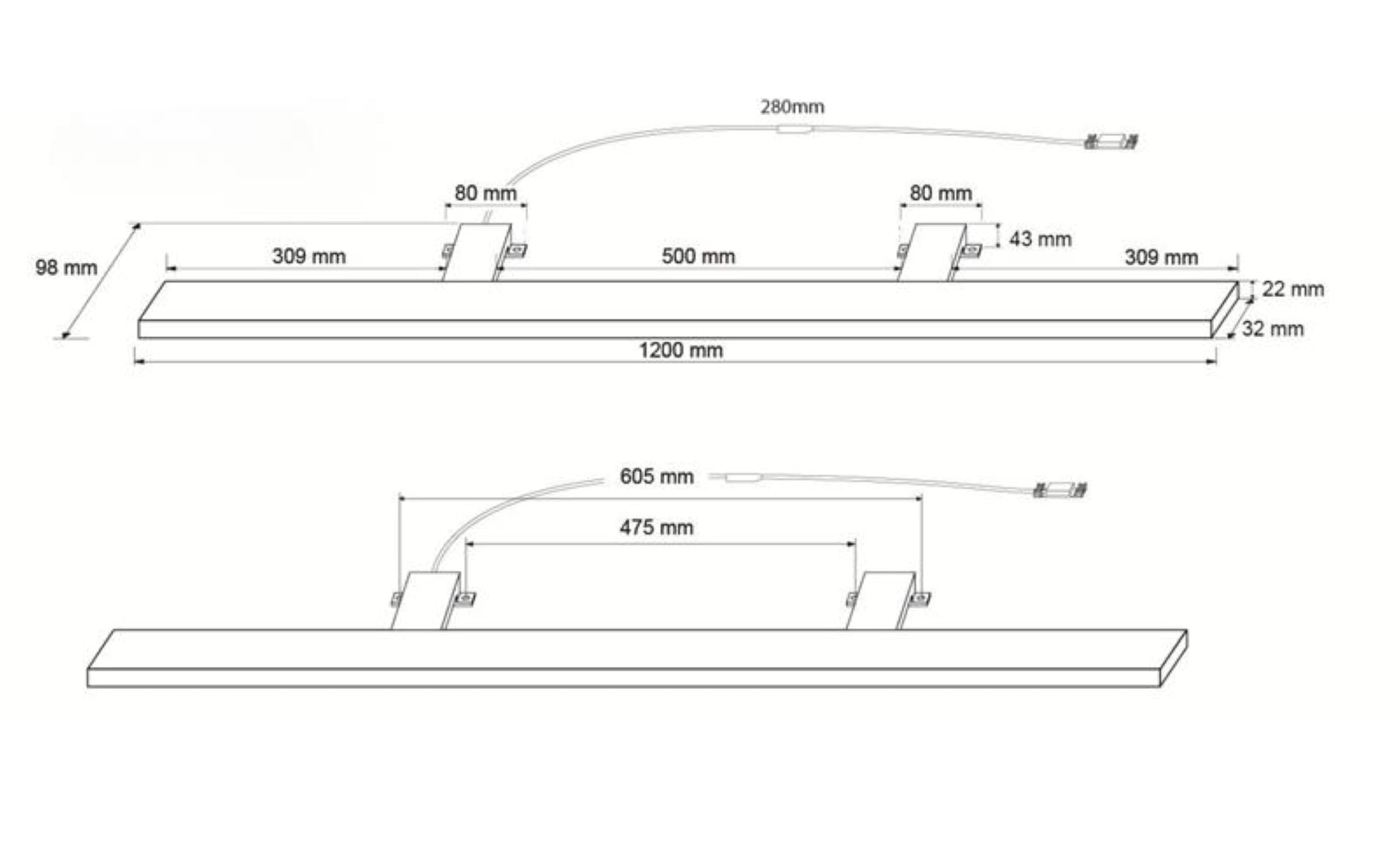 SEBSON® LED Lampe Miroir Salle de Bain 120cm, Lumière de Surface + Lumière de Serrage, IP44, Blanc Neutre 4000K, 15W, 1500lm - 1200x98x44mm | 1500 lm blanc neutre 4 000 K, IP44 - 1200 x 98 x 44 mm