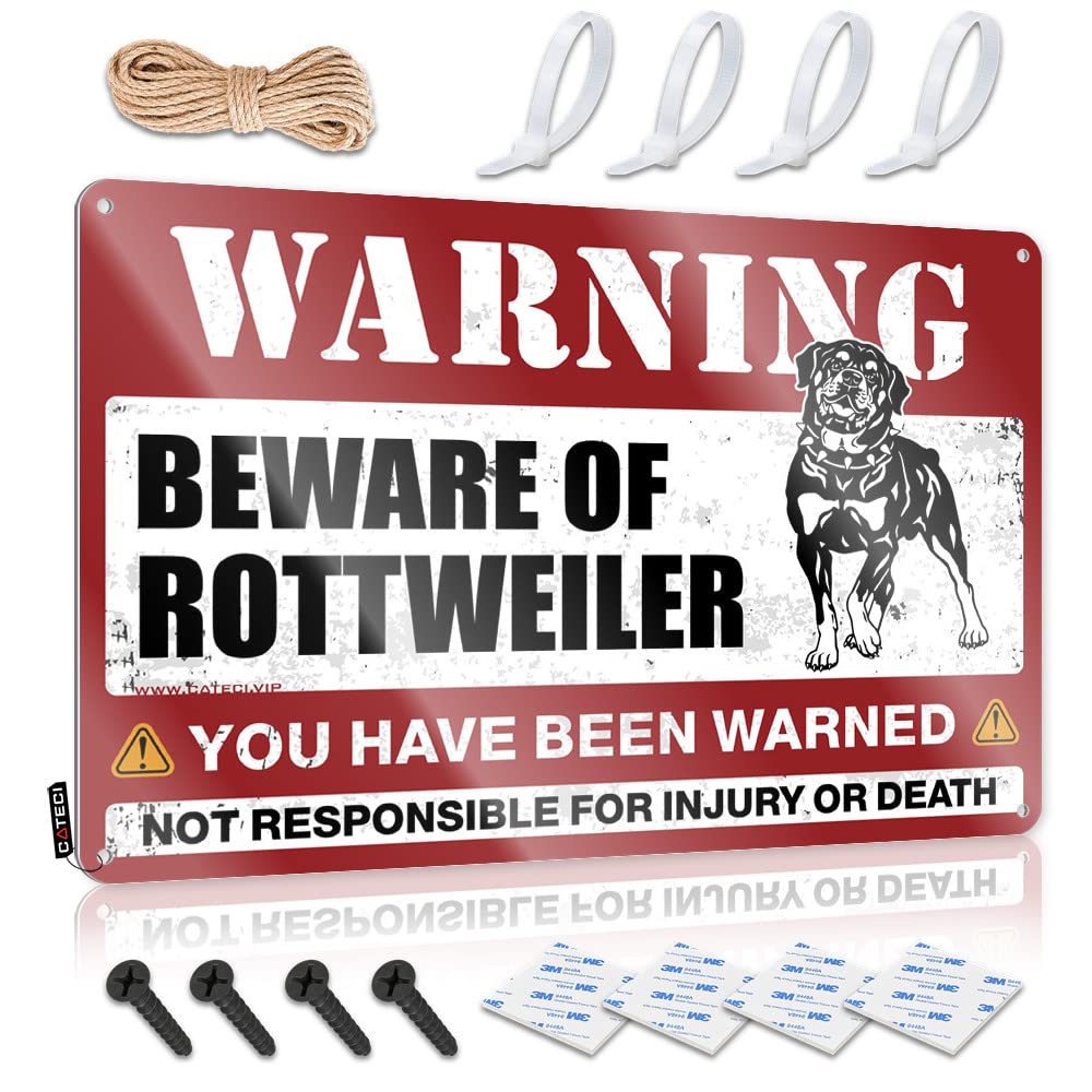 STWNVOITV Beer Decor Beware Of Rottweiler Tin Sign Bedroom Door Decorations Garage Signs Funny(20X30CM)