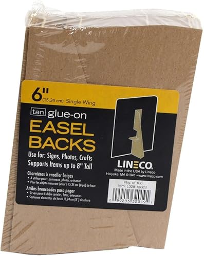 Lineco Parte trasera de caballete con pegamento, 6 pulgadas, color tostado, paquete de 100 (L328-1306S)