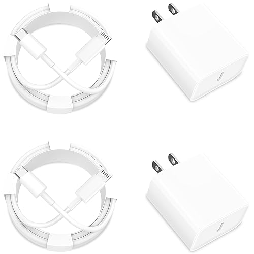 [Apple MFi Certified] iPhone Charger Fast Charging, GEONAV 4Pack 20W USB C Chargers Dynamic Power Adapter Type C Wall Charger + 6FT Lightning Cord