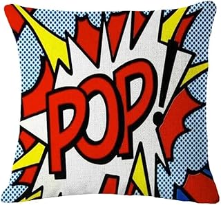 Cartoon Pop Art Polyester Pillowcase Square Decorative Cushion Cover for...