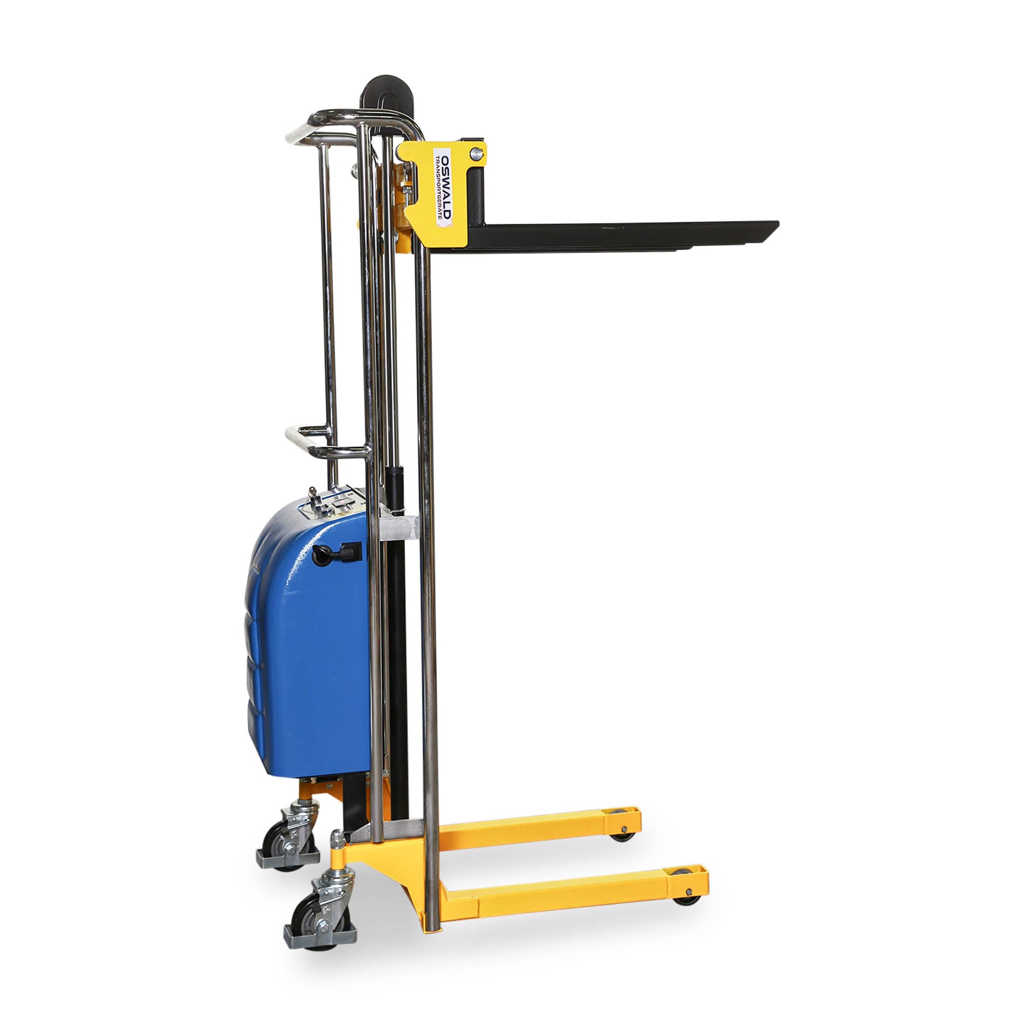 Mini-Stapler semi-elektrisch 400 kg - 1,5 m Hubhöhe - 650 mm Gabellänge - Hubwagen
