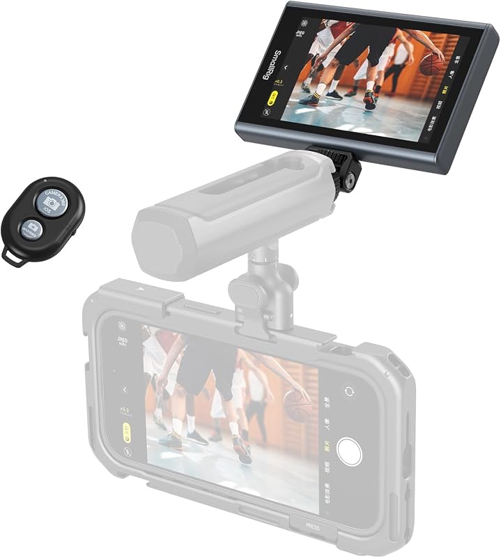 SmallRig Phone Monitor Screen with Wireless Control, 1080P Wireless Recording, Video Monitor with Cold Shoe Mount, Real-Time Screen Sharing, for iPhone for MagSafe - 4850B