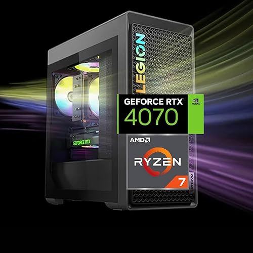 Lenovo Legion T5 Gen 8 Gaming Tower Desktop, AMD Ryzen 7 7700, NVIDIA GeForce RTX 4070, 32GB DDR5 RAM, 1TB WD_Black SSD, HDMI, RJ-45, Wi-Fi 6, Windows 11 Home, Grey
