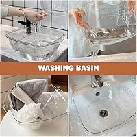 Vista 4 de Lavabo de plástico portátil para plato de frutas de plástico, lavabo plegable para botellas, lavabo de salón transparente, lavabo de salón
