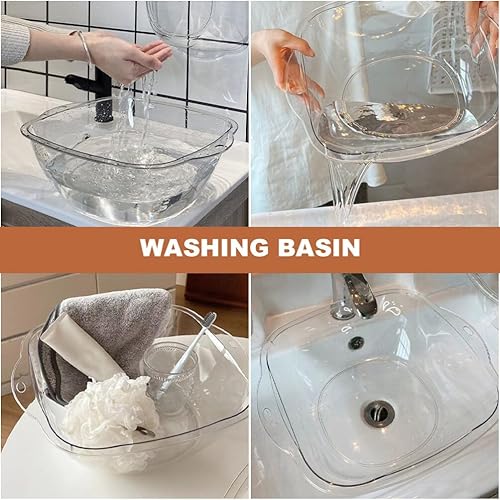 Miniatura 4 de Lavabo de plástico portátil para plato de frutas de plástico, lavabo plegable para botellas, lavabo de salón transparente, lavabo de salón de