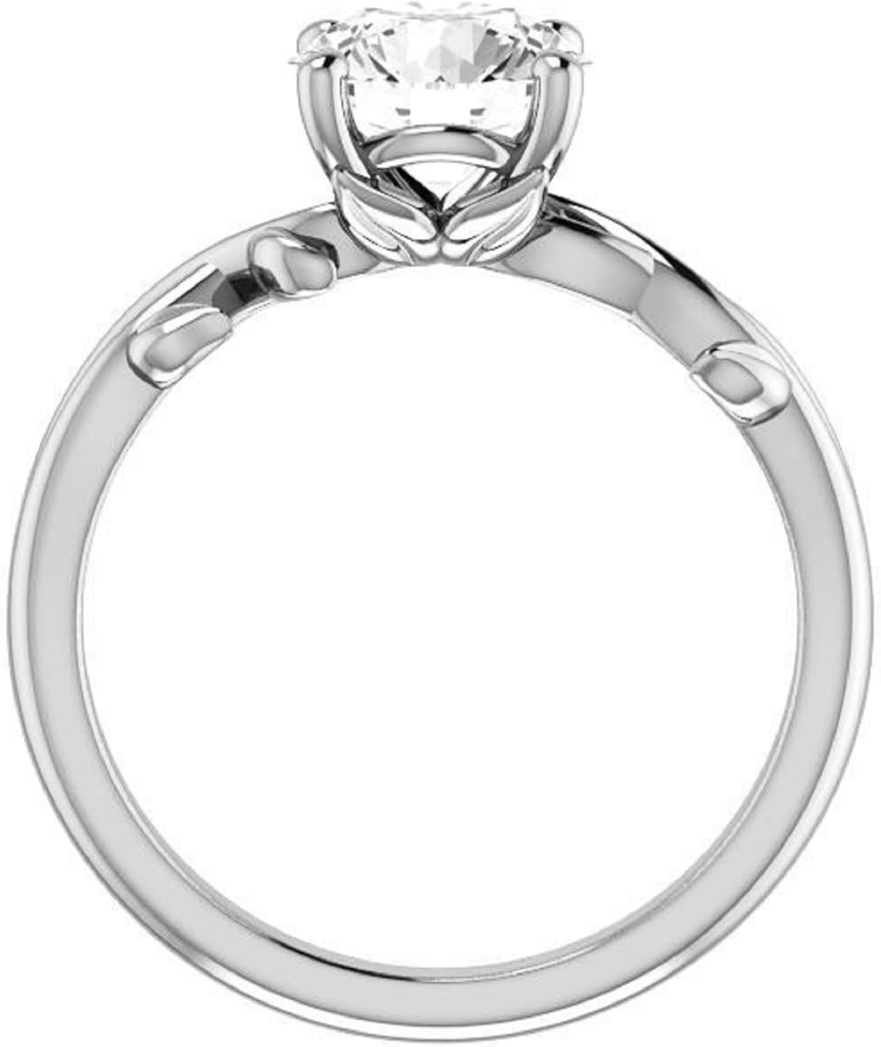 1.00 CT - 4.00 CT Round Cut Moissanite Engagement Infinity Ring Solitaire Nature Inspired Wedding Ring For Women Unique Four Prong Setting 925 Sterling Silver,Solid 10K/14K/18K Gold Ring