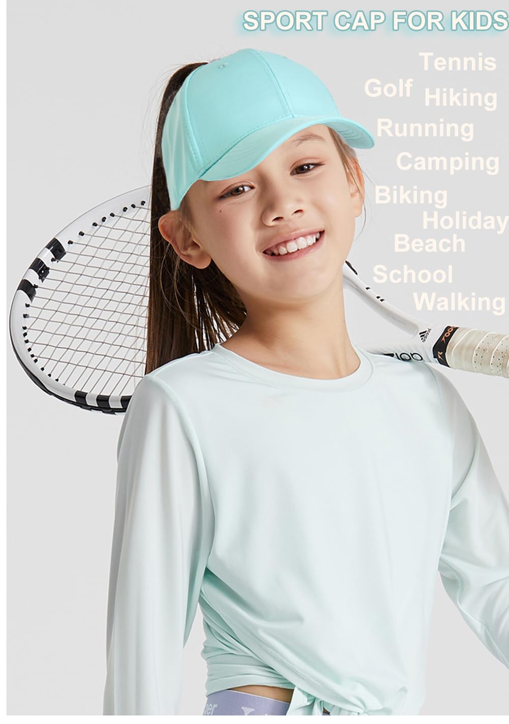 Gorra de béisbol para niños de 3 a 8 años, visera de golf, protección UV, gorra de verano, gorra de tenis, gorra de sol, visera UPF 50+