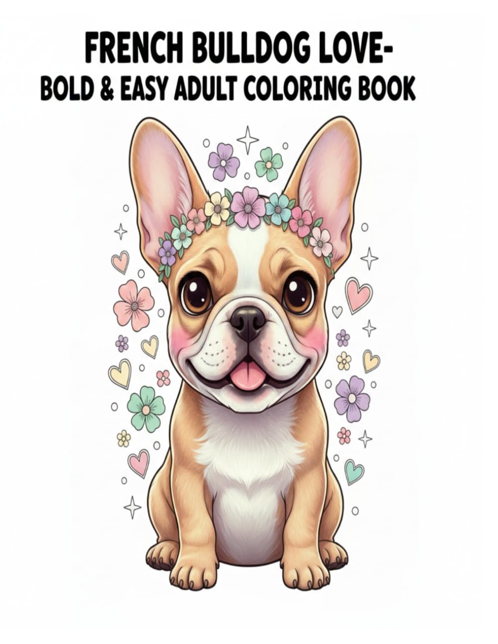 French Bulldog Love: Bold & Easy Adult Coloring Book