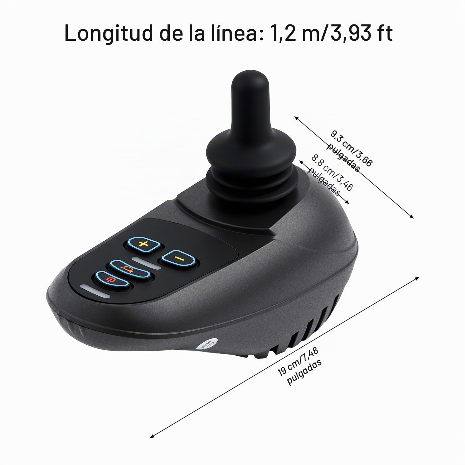 Controlador eléctrico para silla de ruedas de 24 V, CC 24 V, 5 velocidades ajustables, controlador de joystick ML2P+ cable adaptador, con indicador de sonido y freno de estacionamiento de rampas