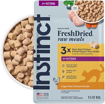 Instinct Kitten Freeze Dried Raw Meals, Dry Cat Food, Chicken, 9.5 oz. Bag