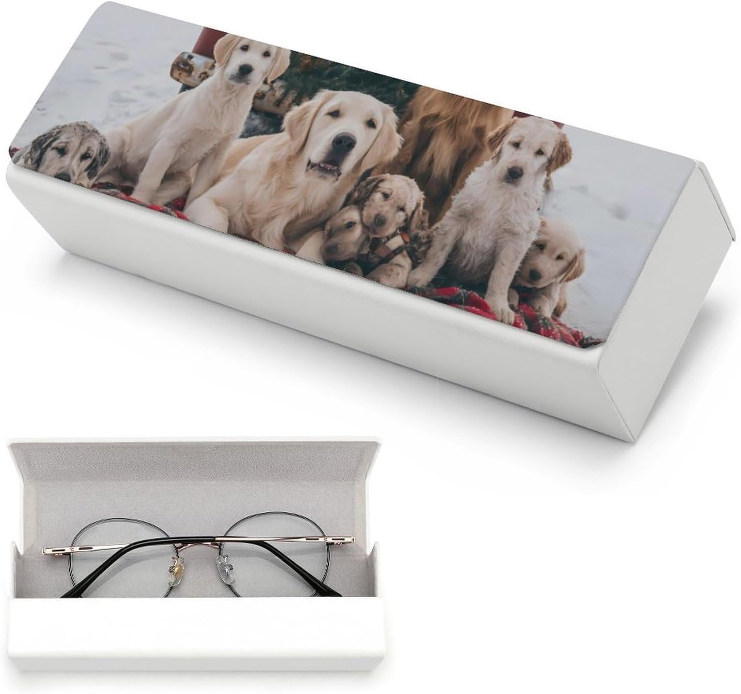 Dogs And Christmas Eyeglasses Case with Cleaning Cloth image 5